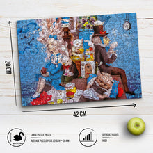Lade das Bild in den Galerie-Viewer, DAVICI Exklusive Holzpuzzle - Die verrückte Tee-Party - 350 Teile - Geschenkbox mit Magnetverschluss