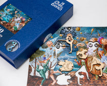 Lade das Bild in den Galerie-Viewer, DAVICI Holzpuzzle - Jongleure der Welten - Exklusives Holzpuzzle - 210 Teile - Magnetische Geschenkbox