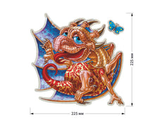 Lade das Bild in den Galerie-Viewer, DAVICI Exklusive Holzpuzzle - Der Drache und der Schmetterling - 100 Teile - Box mit Magnetverschluss