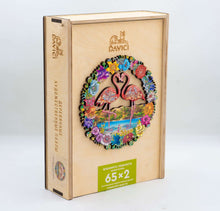 Lade das Bild in den Galerie-Viewer, DAVICI Exklusive Holzpuzzle - Flamingo - 130 Teile - Geschenkbox