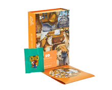 Lade das Bild in den Galerie-Viewer, DAVICI Exklusive Holzpuzzle - Glückliche Katzen - 50 Teile - Box mit Magnetverschluss
