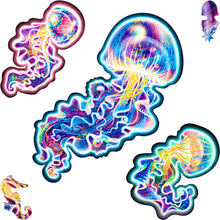 Lade das Bild in den Galerie-Viewer, UNIDRAGON Holzpuzzle - Quallen 3in1 Puzzle - Das Original!