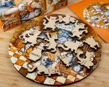 Lade das Bild in den Galerie-Viewer, DAVICI Exklusive Holzpuzzle - Glückliche Katzen - 50 Teile - Box mit Magnetverschluss