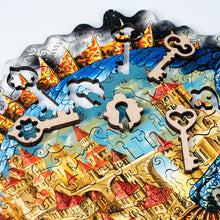 Lade das Bild in den Galerie-Viewer, DAVICI Exklusive Holzpuzzle - Stadtfisch - 130 Teile - Box mit Magnetverschluss