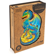 Lade das Bild in den Galerie-Viewer, UNIDRAGON Holzpuzzle - Der wachende Drache - Exklusives Holzpuzzle - Geschenkbox