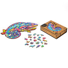 Lade das Bild in den Galerie-Viewer, UNIDRAGON Holzpuzzle - Chameleon - Geschenkbox