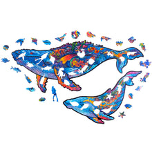 Lade das Bild in den Galerie-Viewer, Puzzle aus Holz Erwachsene - UNIDRAGON - Das Original! - Wale - Geschenkbox