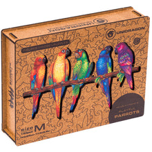 Lade das Bild in den Galerie-Viewer, UNIDRAGON Holzpuzzle - Das Original! - Papageien - Geschenkbox