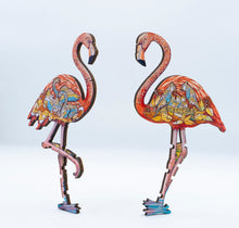 Lade das Bild in den Galerie-Viewer, DAVICI Exklusive Holzpuzzle - Flamingo - 130 Teile - Holz Box zum aufbewahren
