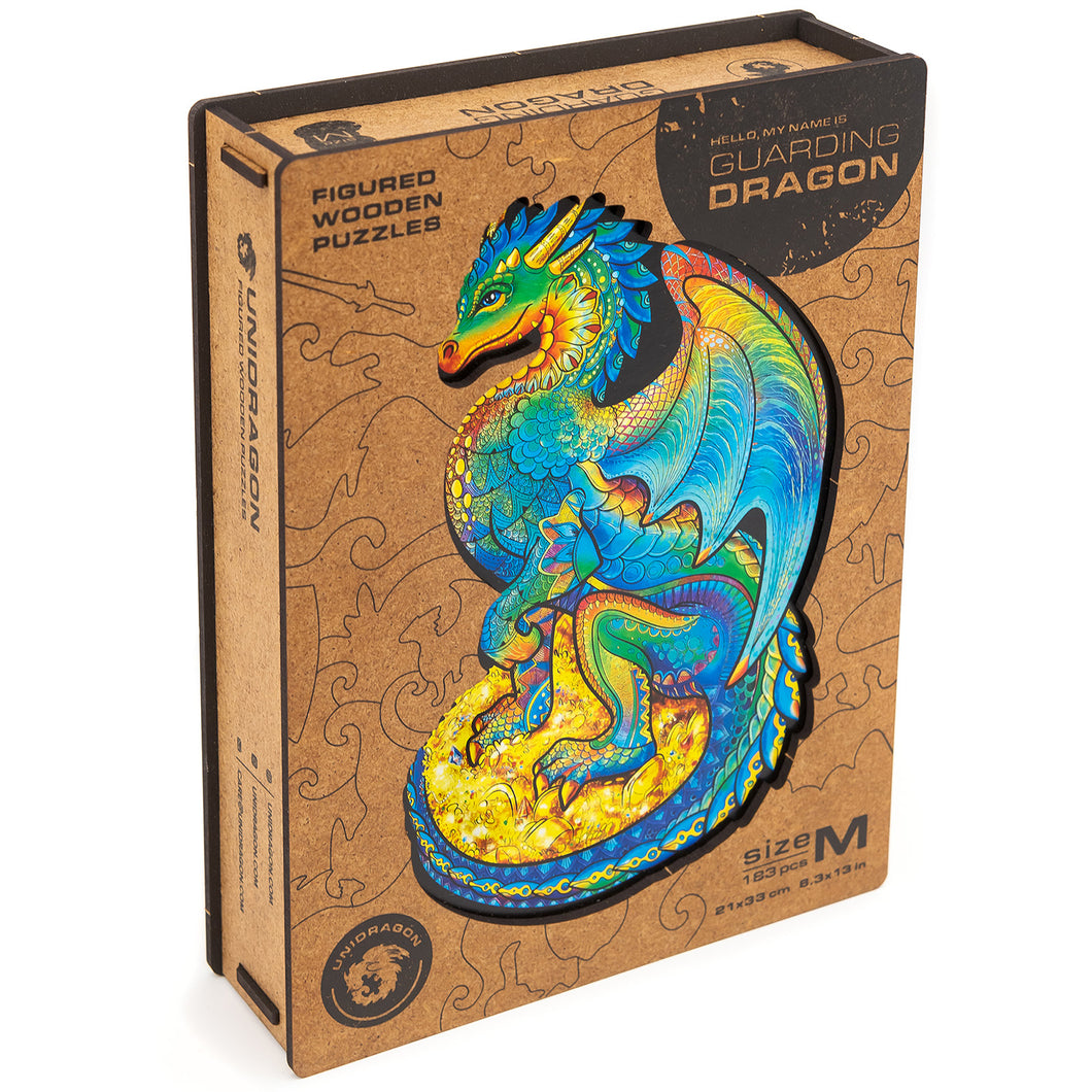 UNIDRAGON Holzpuzzle - Drache - Exklusives Holzpuzzle - Geschenkbox