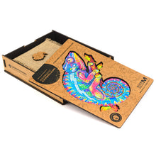 Lade das Bild in den Galerie-Viewer, UNIDRAGON Holzpuzzle - Chameleon - Geschenkbox
