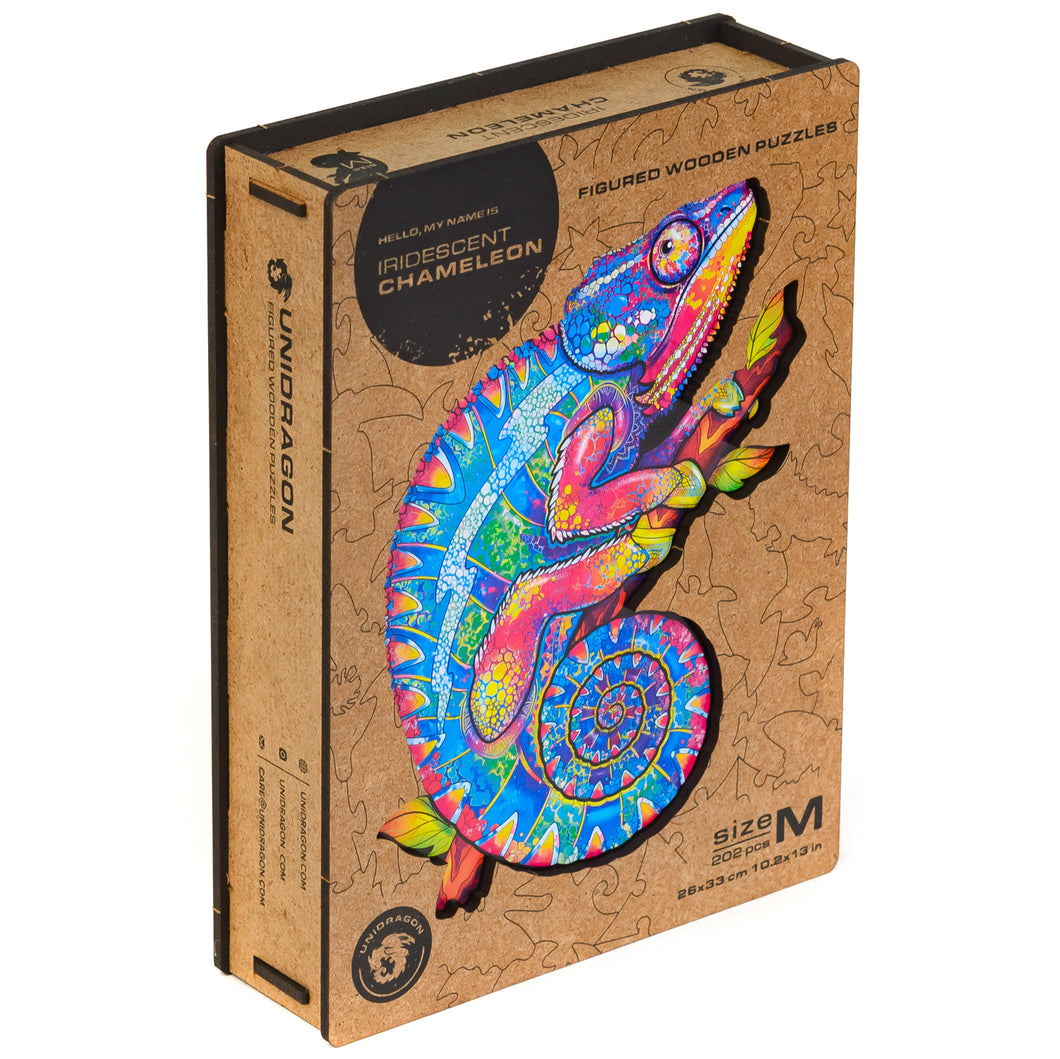 UNIDRAGON Holzpuzzle - Chameleon - Geschenkbox