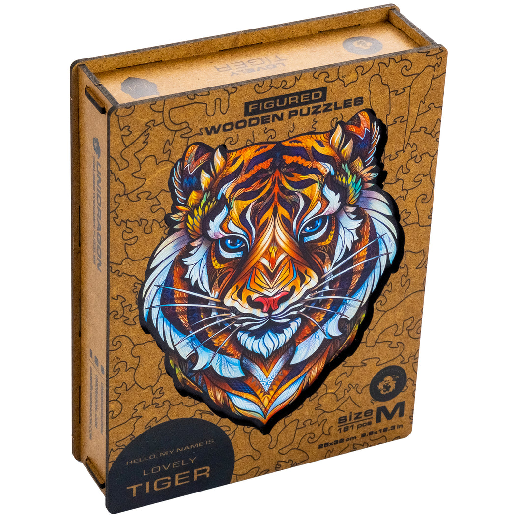 UNIDRAGON Holzpuzzle - Tiger - Das Original! - Geschenkbox